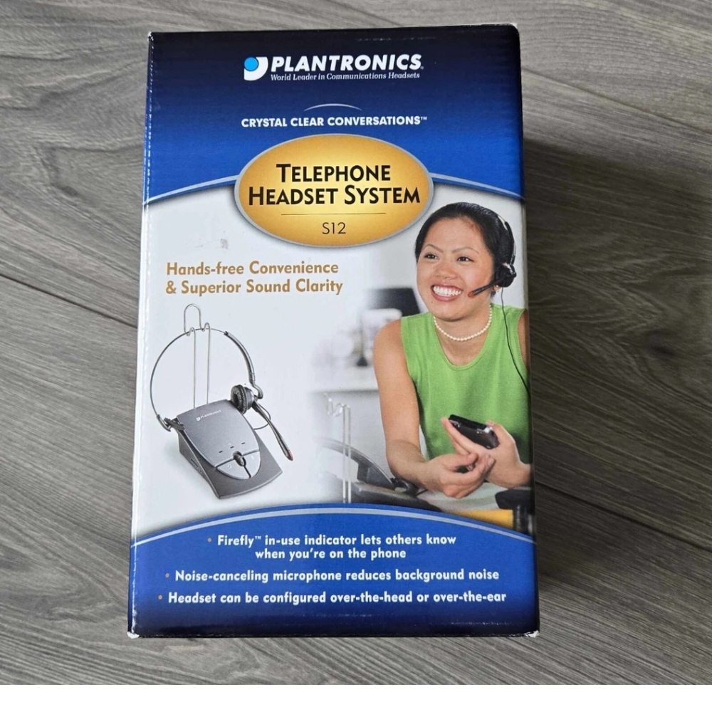 Plantronics Telephone Headset System S12 Hands Free Noise Canceling Wired